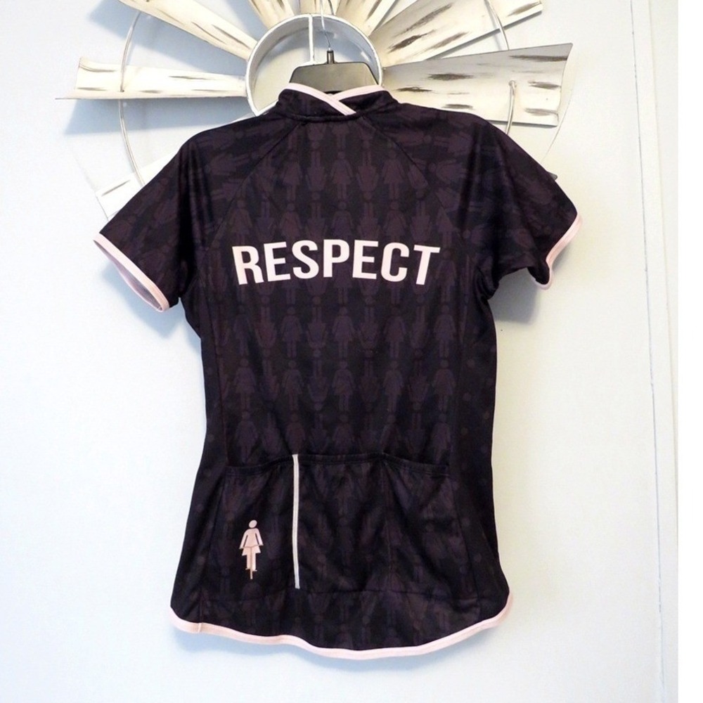 Shebeest Bellissima Cycling Jersey Black & Pink Respect Jeresy Size Medium‎